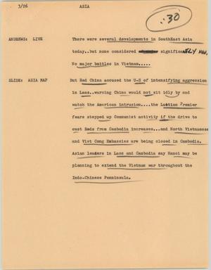 Primary view of object titled '[News Script: Asia]'.