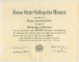Text: [Texas State College for Women diploma]