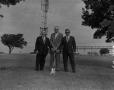 Photograph: [3 men pictured at WBAP's new tower site]