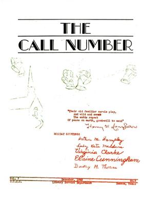 Primary view of object titled 'The Call Number, Volume 7, Number 3, December 1945'.
