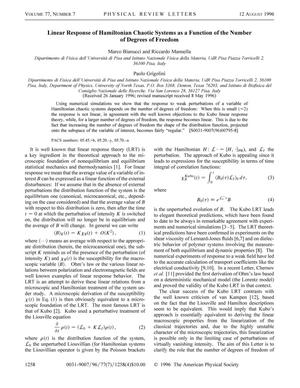 Primary view of object titled 'Linear Response of Hamiltonian Chaotic Systems as a Function of the Number of Degrees of Freedom'.