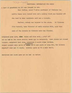 Primary view of object titled '[News Script: Additional information for breck]'.