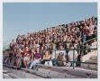 Photograph: [Photograph of TAMS group posing on the UNT stadium bleachers]