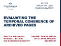 Presentation: Evaluating the Temporal Coherence of Archived Pages