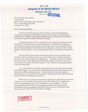 Primary view of object titled '[Letter from Representatives of California to James Bilbray - May 16, 2005]'.