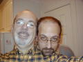 Primary view of [Tim Vinzant and guest in kitchen at Mike and Tong's party]