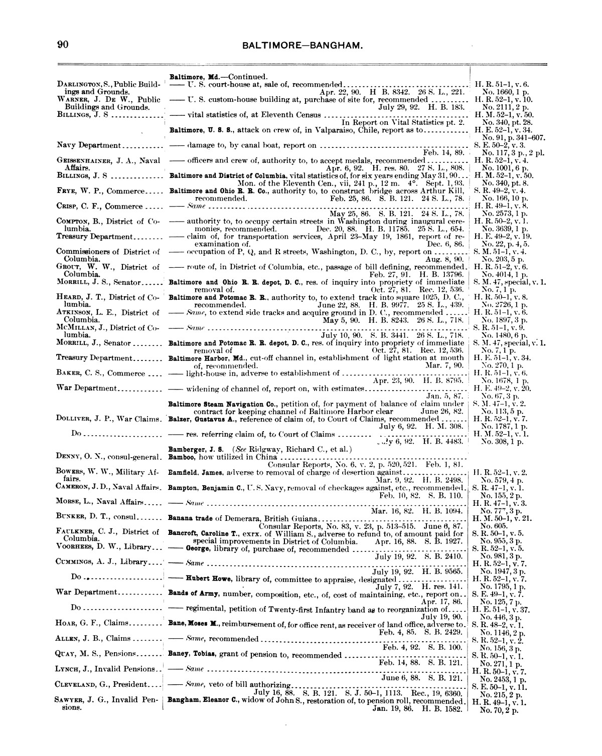 Comprehensive Index to the Publications of the United States Government, 1881-1893, Volume 1.
                                                
                                                    90
                                                