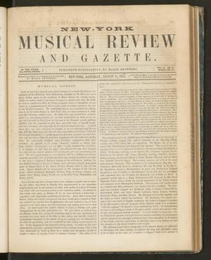 Primary view of object titled 'New York Musical Review and Gazette, Volume 6, Number 17, August 11, 1855'.
