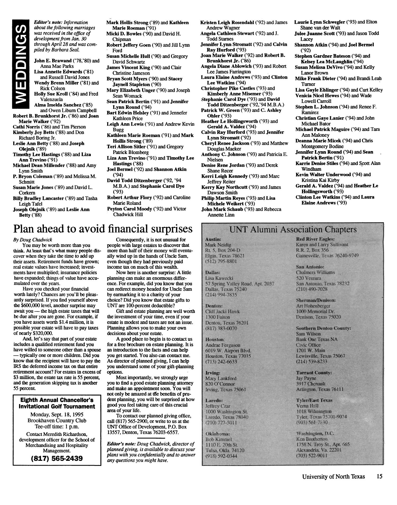 The North Texan, Volume 45, Number 2, Summer 1995
                                                
                                                    15
                                                