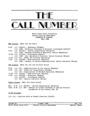Primary view of object titled 'Call Number, Volume 29, Numbers 5 & 6, Summer 1968'.