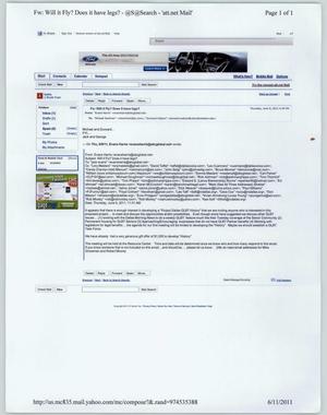 Primary view of object titled '[Email from Evans Harris to Michael Kaufman and Durward Watson, June 9, 2011]'.