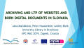 Primary view of Archiving and LTP of Websites and Born Digital Documents in Slovakia