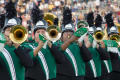 Photograph: [Trombone section during UNT vs. Navy game, 2007]