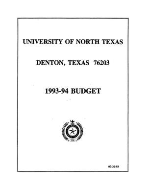 Primary view of object titled '[University of North Texas Budget: 1993-1994]'.