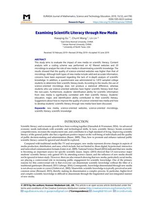 Primary view of object titled 'Examining Scientific Literacy through New Media'.