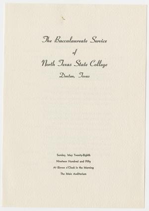 Primary view of object titled '[Commencement Program for North Texas State College, May 28, 1950]'.