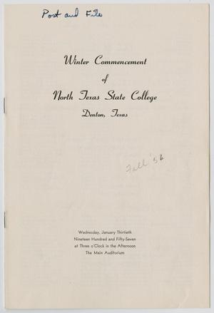 Primary view of object titled '[Commencement Program for North Texas State College, January 30, 1957]'.