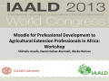 Thumbnail image of item number 1 in: 'Moodle for Professional Development to Agricultural Extension Professionals in Africa: Workshop'.