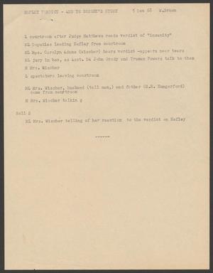 Primary view of object titled '[News Script: Hefley verdict]'.