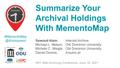 Presentation: Summarize Your Archival Holdings With MementoMap