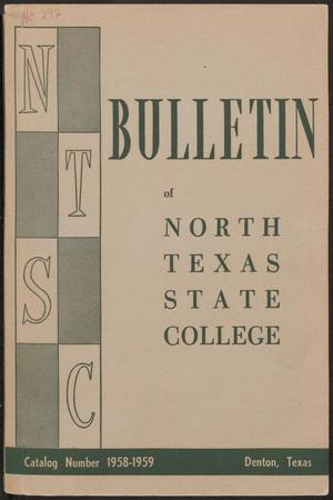 Primary view of object titled 'Catalog of North Texas State College: 1958-1959, Undergraduate'.