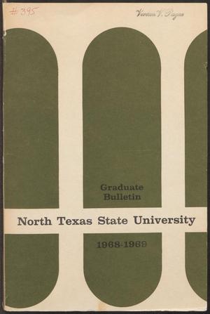 Primary view of object titled 'Catalog of North Texas State University: 1968-1969, Graduate'.