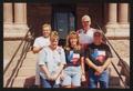 Photograph: [Five people on the steps of the Decatur courthouse: Lone Star Ride 2…