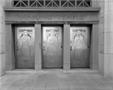 Primary view of [Three doors into a Masonic temple]