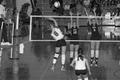 Photograph: [Katy Prokof spikes ball during Troy match]