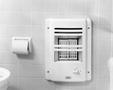 Photograph: [A wall heater in a bathroom]