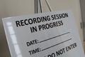 Photograph: [Sign for the Jake Heggie Ahab Symphony recording session]