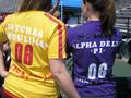 Photograph: [Alpha Delta Pi members wear Relay For Life jerseys]