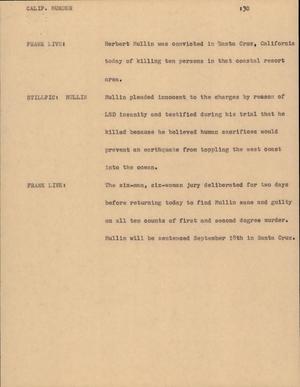 Primary view of object titled '[News Script: California Muder]'.