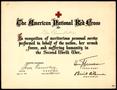 Text: [WWII American Red Cross certificate for Clara Evans Willis]