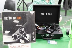 Primary view of object titled '[Record player playing Birth Of The Cool by Miles Davis]'.