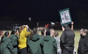 Primary view of object titled '[UNT women's soccer team celebrates win against Denver, 3]'.