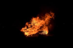 Primary view of object titled '[2013 Homecoming Bonfire lighting, 9]'.