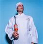 Photograph: [Sous chef posing with an immersion blender]