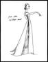 Artwork: [Sketch created by Michael Faircloth of a dress with a black insert]