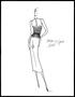 Artwork: [Sketch created by Michael Faircloth of a dress with a jute belt]