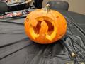 Photograph: [Circular carving on pumpkin]