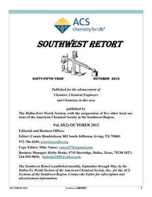 Primary view of object titled 'Southwest Retort, Volume 65, Number 2, October 2012'.