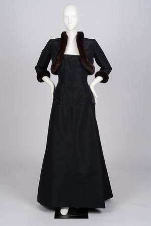 Primary view of object titled 'Evening ensemble with jacket'.