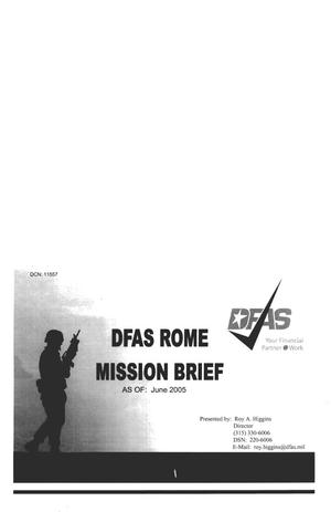 Primary view of object titled 'BRAC Analysis - DFAS Rome'.