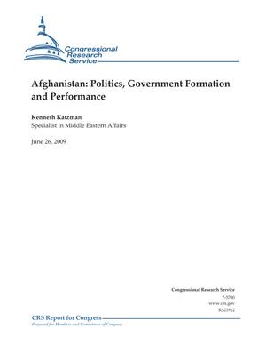 Primary view of object titled 'Afghanistan: Politics, Government Formation and Performance'.