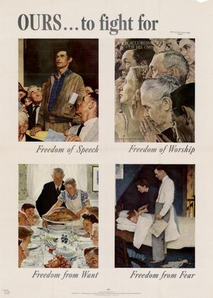 War Bonds poster showing all of Rockwell's 