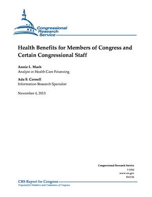 Primary view of object titled 'Health Benefits for Members of Congress and Certain Congressional Staff'.