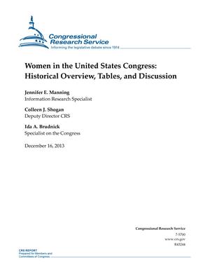 Primary view of object titled 'Women in the United States Congress: Historical Overview, Tables, and Discussion'.