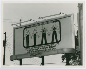 Primary view of object titled '[Lesbian and Gay Rights Billboard]'.