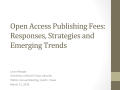 Primary view of Open Access Publishing Fees: Responses, Strategies and Emerging Trends